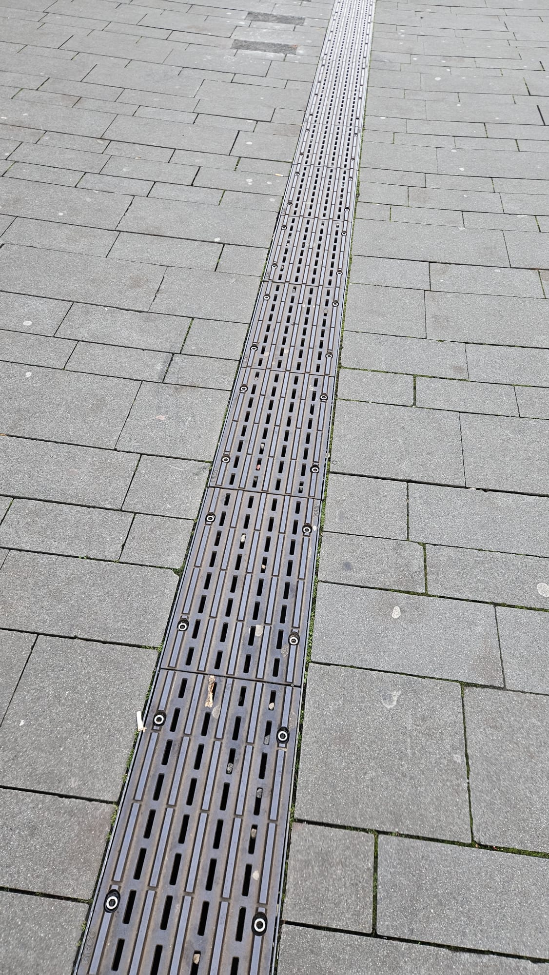 Rinnenreinigung in Bergisch Gladbach – gereinigte Linienrinne auf Außenfläche